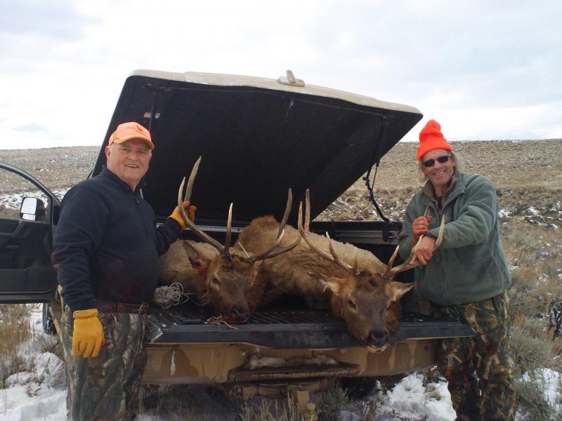Dave Thomas and Paul Ropdondi with their two bulls